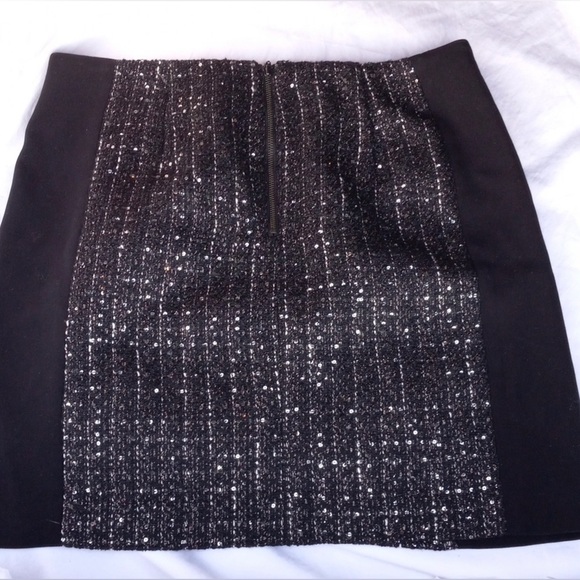 LOFT Tweed Sequin Panel Mini Skirt | Sz 6T - Picture 4 of 7
